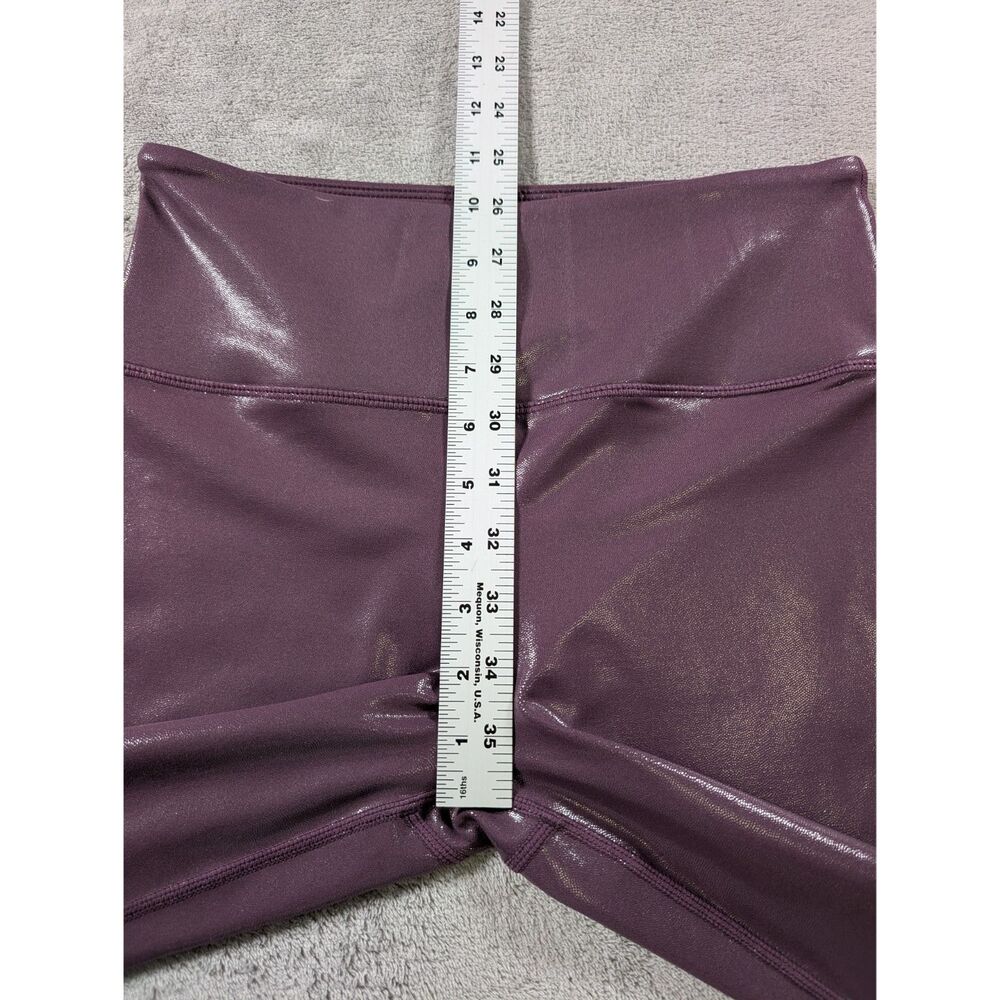 Zyia Active Light N Tight Leggings Womens 6-8 Plum Metallic Sheen High Rise 7/8 - Picture 8 of 10